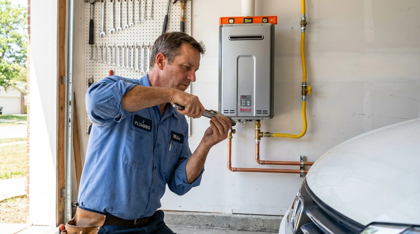Tankless water heater installation by a Johns Plumbing LLC plumber in Irwin